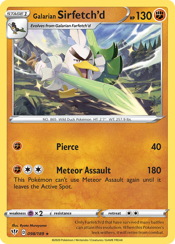 Darkness Ablaze Galarian Sirfetch'd [Cracked-Ice] Pokémon card